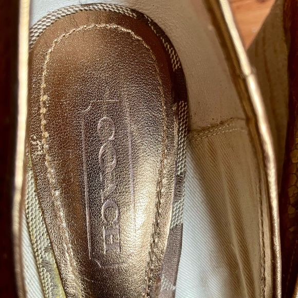 COACH METALLIC ESPADRILLE BRONZE LEATHER - Picture 8 of 11